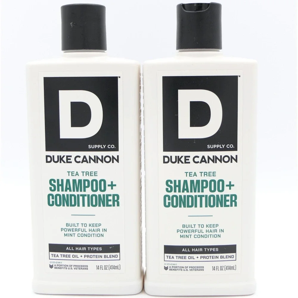 Duke Cannon Tea Tree Shampoo + Conditioner 2 Pack For Men 14oz Ea All Hair Types